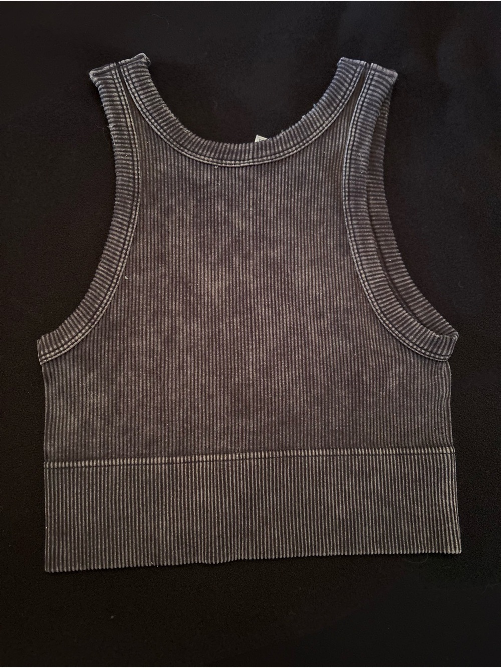 Zenana Outfitters Charcoal Ribbed Crop Tank